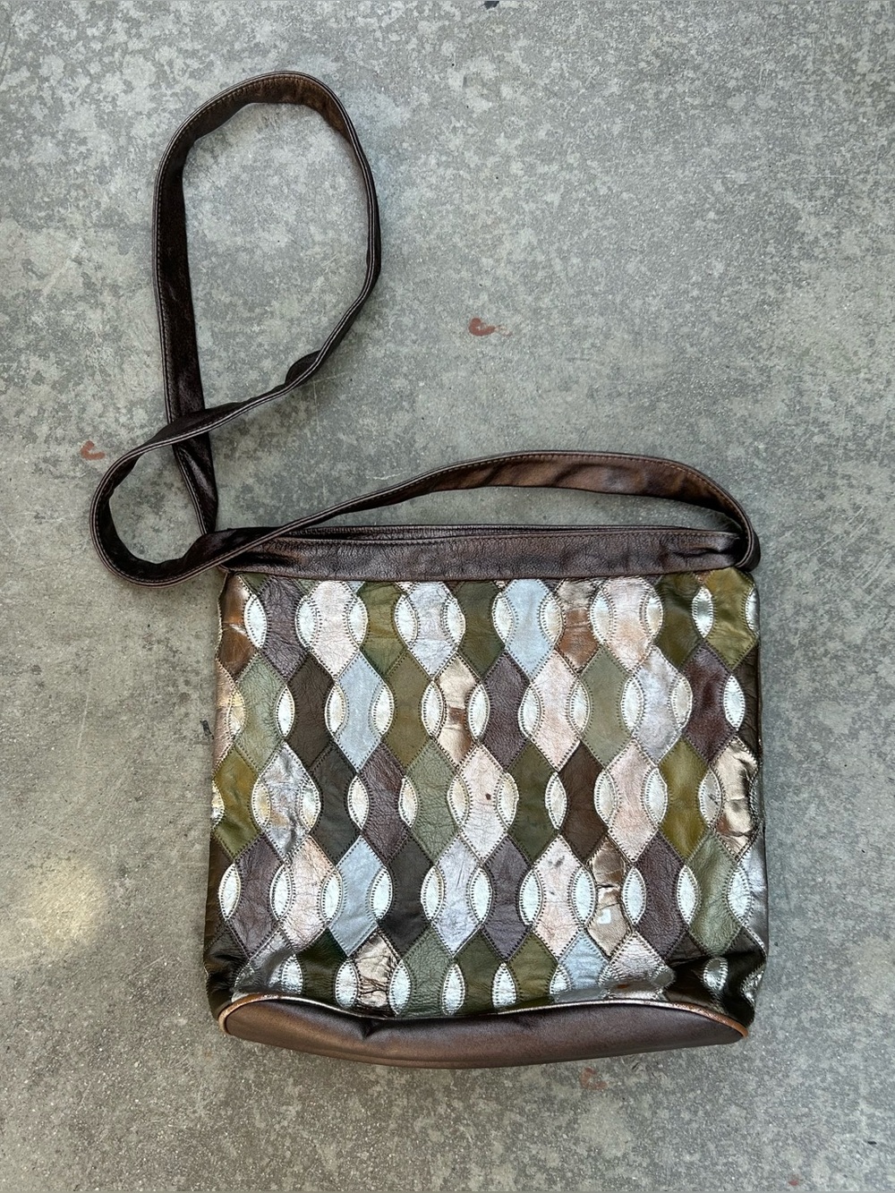 Vintage Susan Gail metallic leather handbag